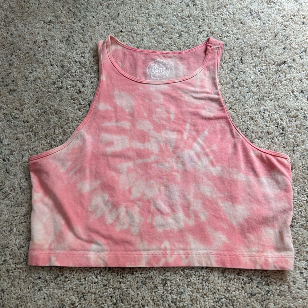 SO Light Pink Bleach Dyed Sleeveless Crop Top size XL